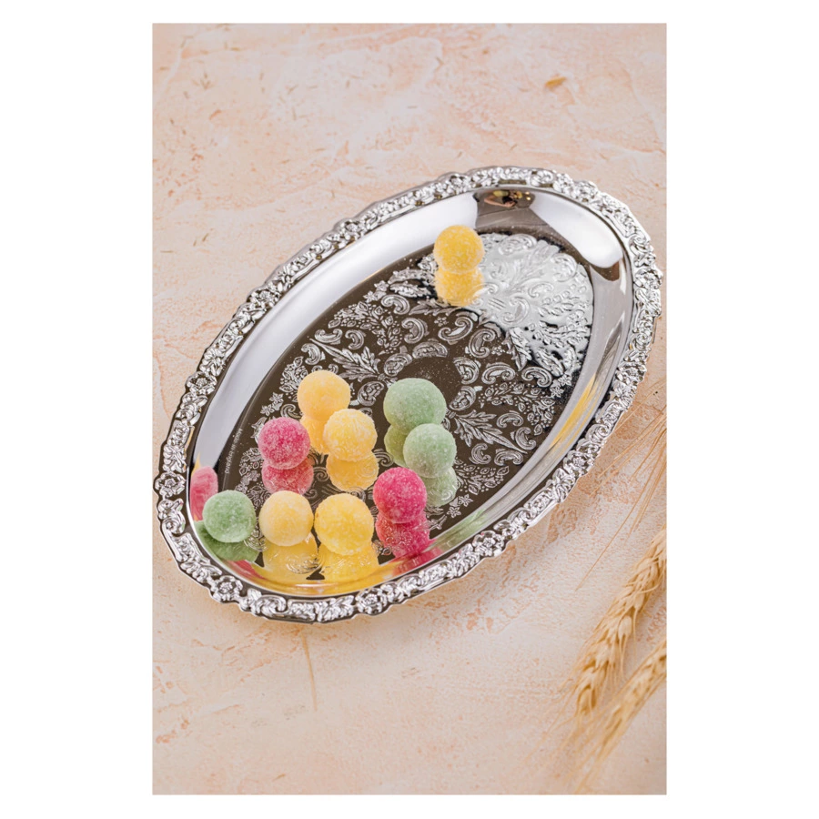 Поднос овальный Queen Anne 23x15см, сталь, посеребрение