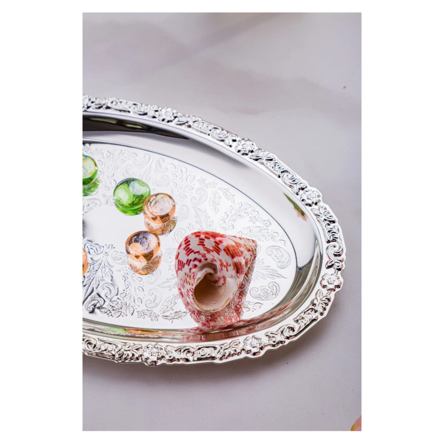 Поднос овальный Queen Anne 23x15см, сталь, посеребрение