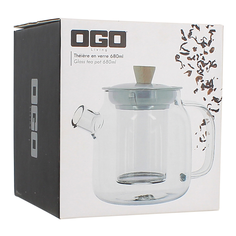 Чайник заварочный с ситечком OGO Oscar (стекло), 680мл
