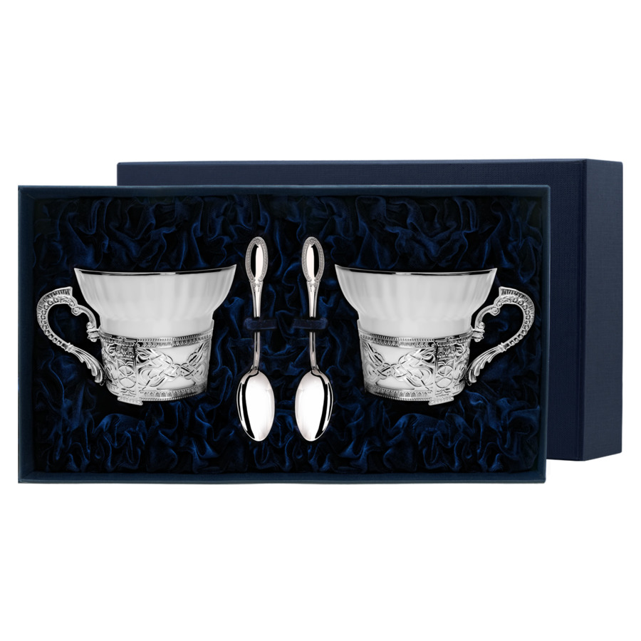 Набор чайный в футляре АргентА Константин Великий 131,41, 4 предмета, серебро 925 серебряная чайная пара аргента ангел с футляром