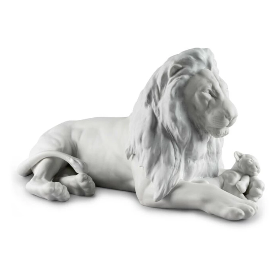 Фигурка Lladro Лев с львенком 44x21 см, фарфор