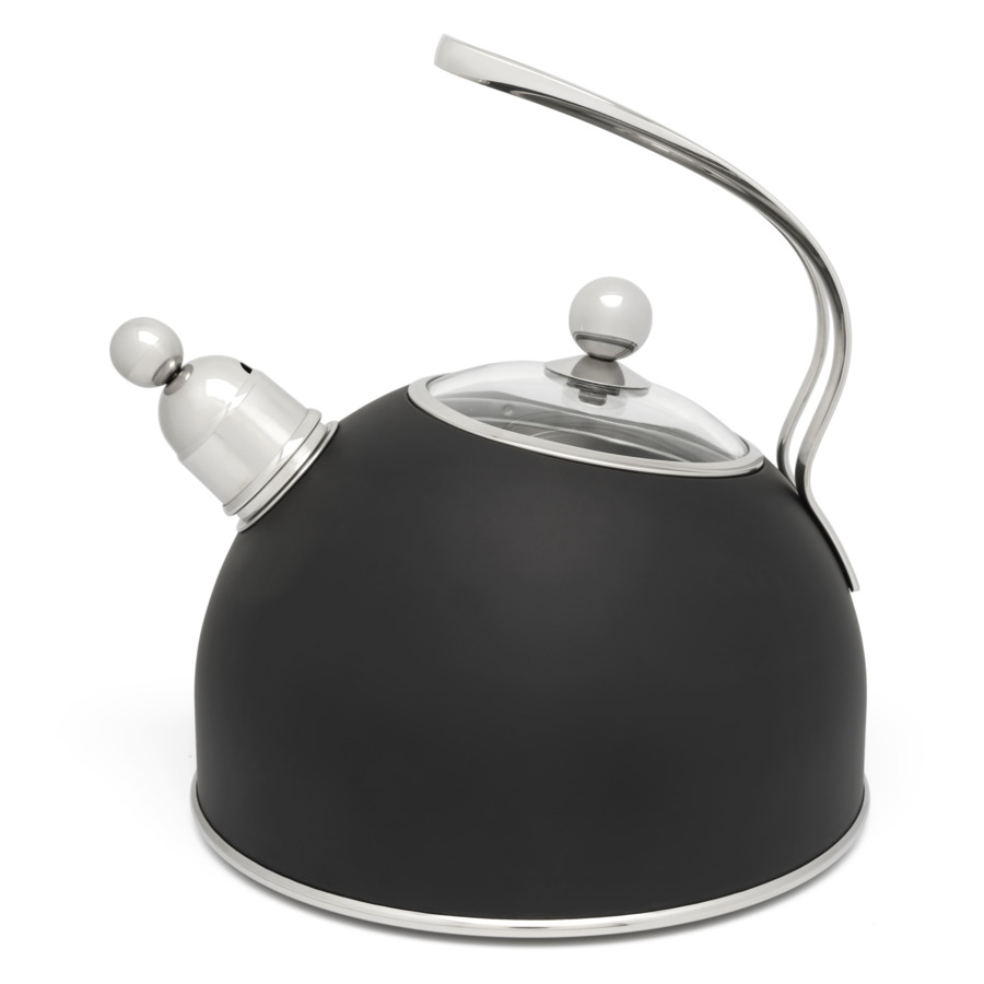 Чайник наплитный со свистком Bredemeijer 2,5л, для всех видов плит, включая индукцию, сталь, черный чайник atmosphere provence для индукционных плит 3 л