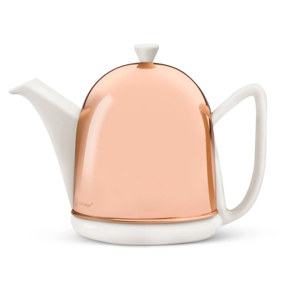 Чайник заварочный Bredemeijer Manto c фильтром,1 л, керамика, в медном глянцевом корпусе, белый