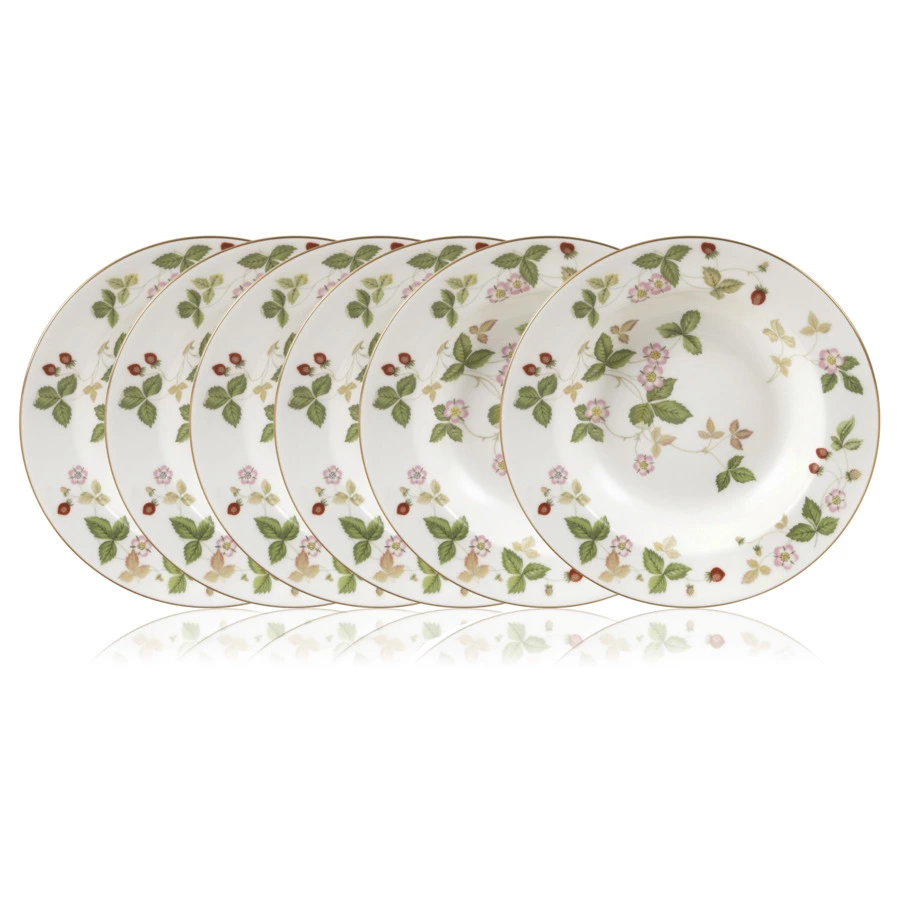 Набор тарелок суповых  Wedgwood Земляника 20 см, 6 шт, фарфор