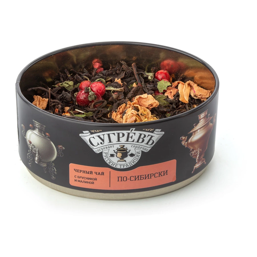 Набор чая листового в жестяной банке с леденцами СУГРЕВЪ 165 г