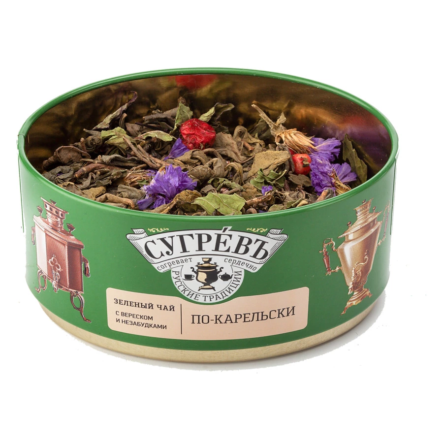 Набор чая листового в жестяной банке с леденцами СУГРЕВЪ 165 г