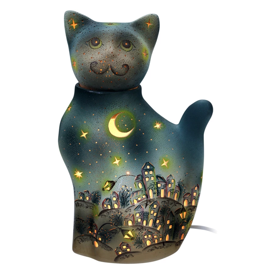 Светильник Семикаракорская керамика Сказка на ночь 36,5 см, синий, фаянс