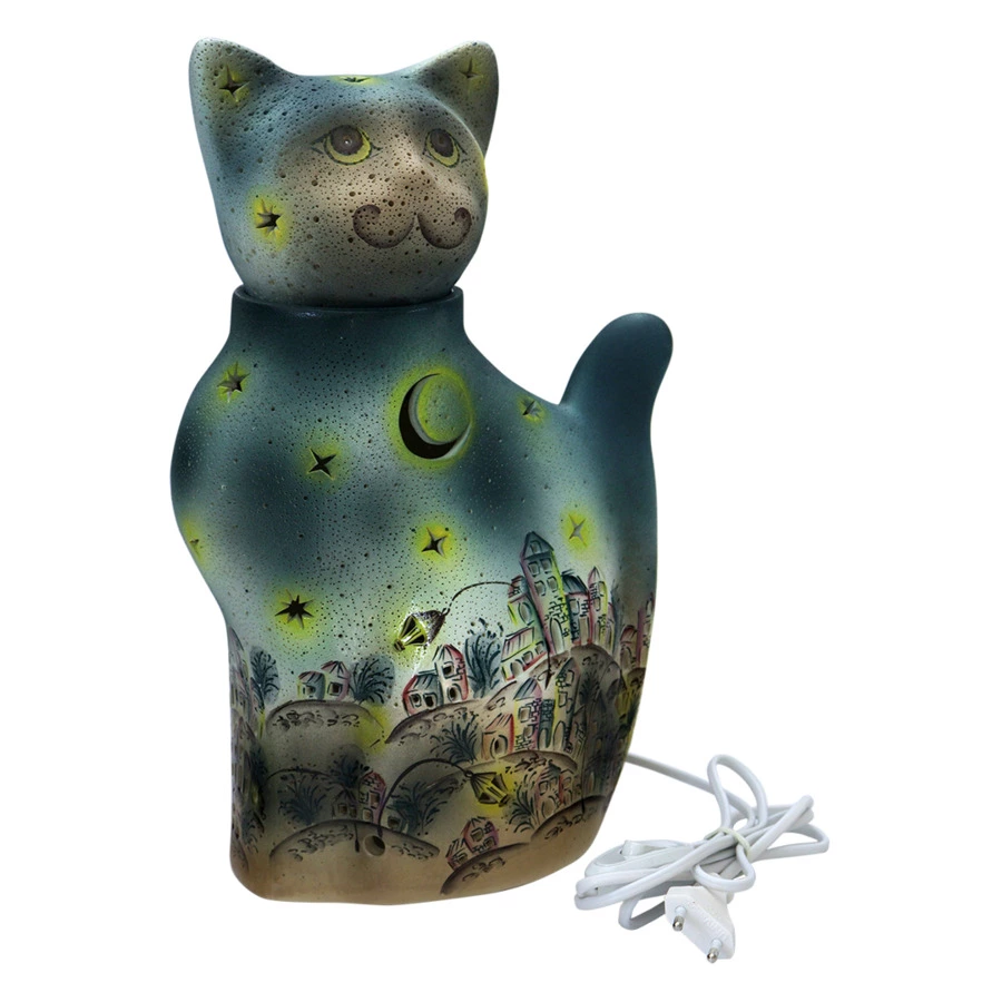 Светильник Семикаракорская керамика Сказка на ночь 36,5 см, синий, фаянс