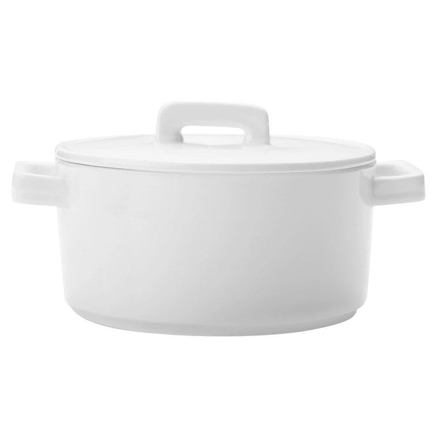 Кастрюля с крышкой Maxwell & Williams Эпикур 1,3 л, фарфор, белая