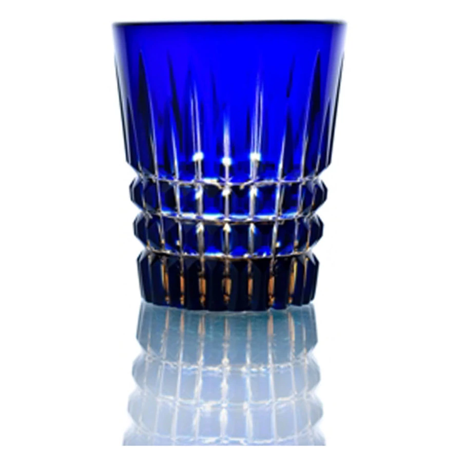 Стакан для воды ГХЗ Подарочный 190 мл, хрусталь, янтарно-синий