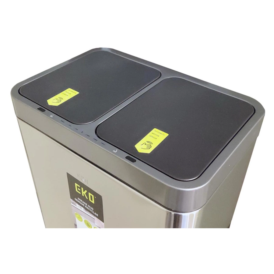 Ведро для мусора сенсорное с раздельным сбором EKO Mirage DUO 20 л, сталь нержавеющая