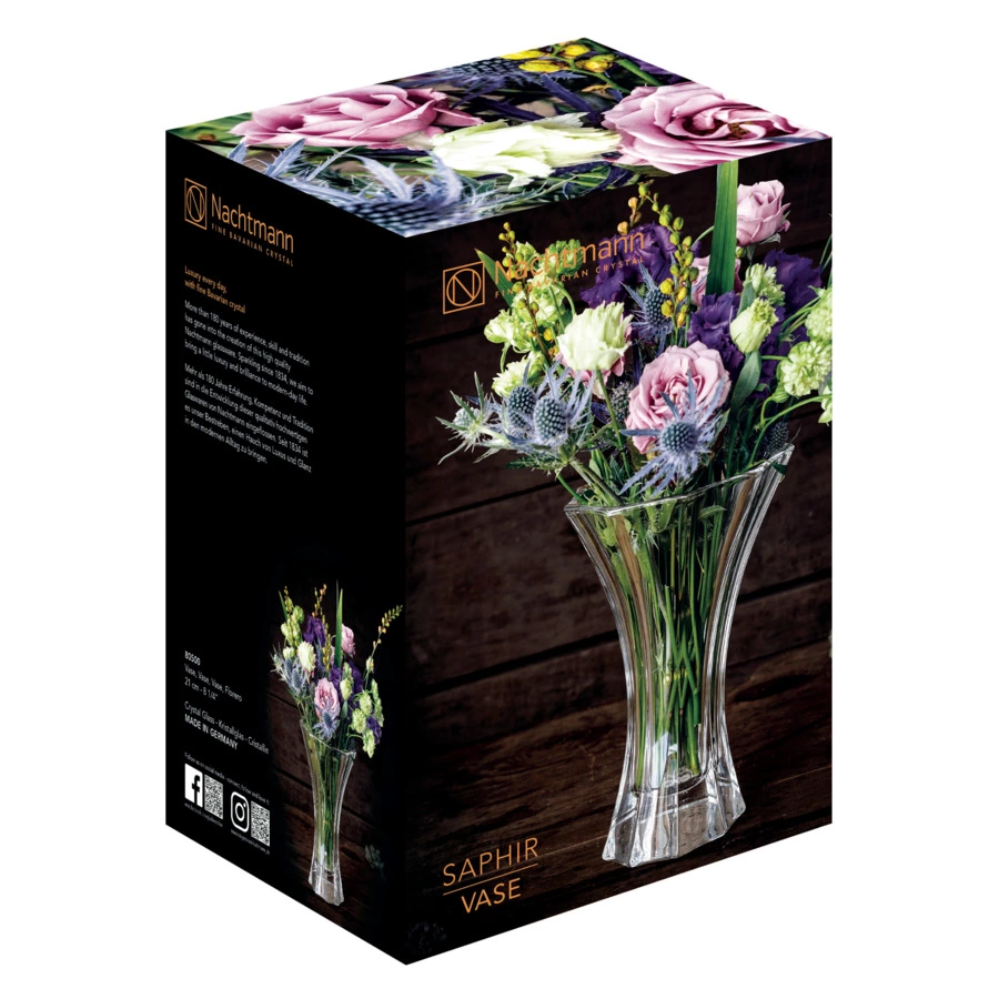 Ваза для цветов Nachtmann Saphir 21 см, хрусталь бессвинцовый, п/к