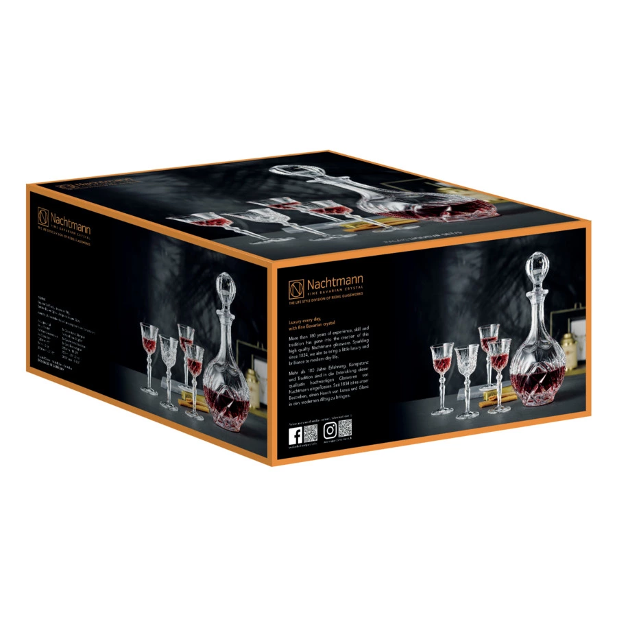 Набор из штофа и рюмок для ликера Nachtmann PALAIS 5 предметов, стекло хрустальное, п/к