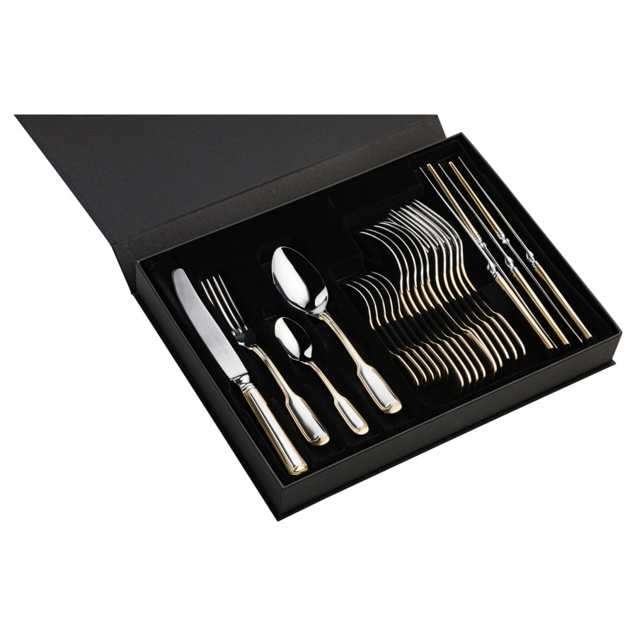 Набор столовых приборов Belo Inox Европа на 6 персон 24 предмета, сталь нержавеющая, частич позолота