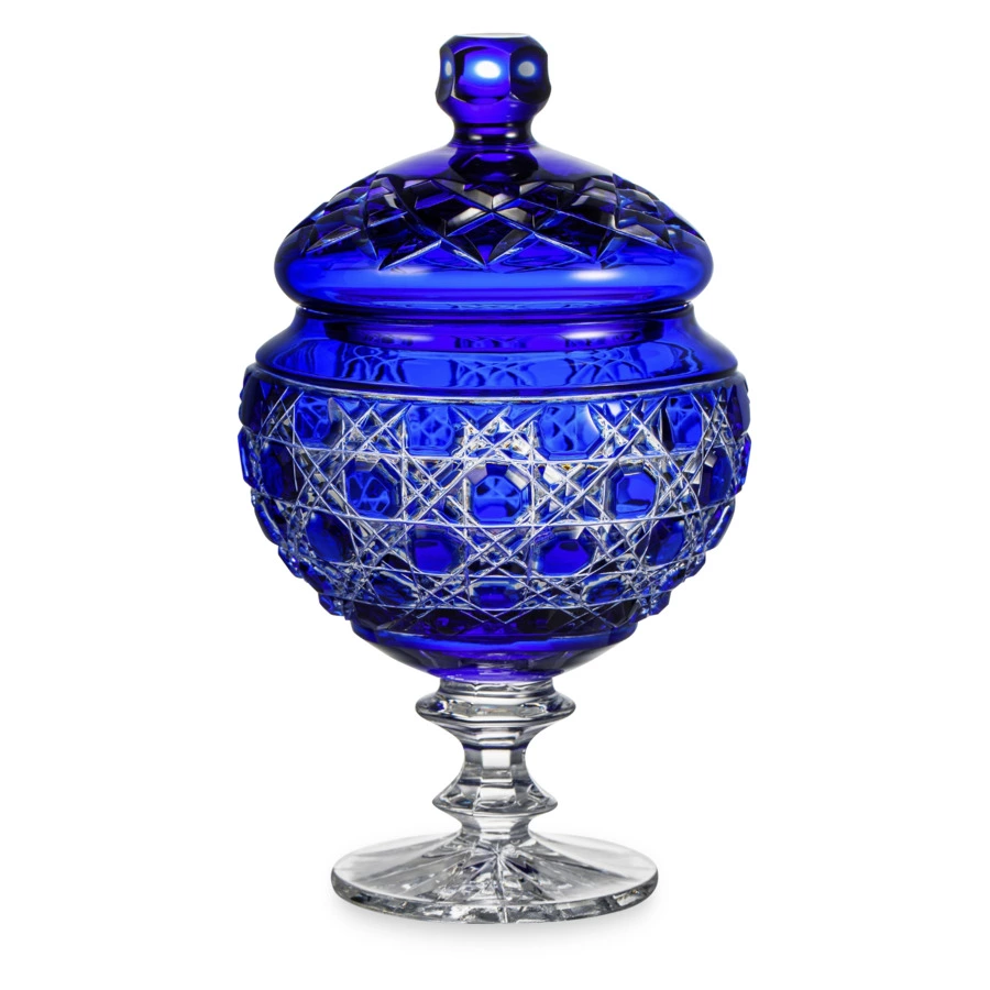 Ваза для конфет с крышкой ГХЗ Любава 29,1 см, хрусталь, синяя