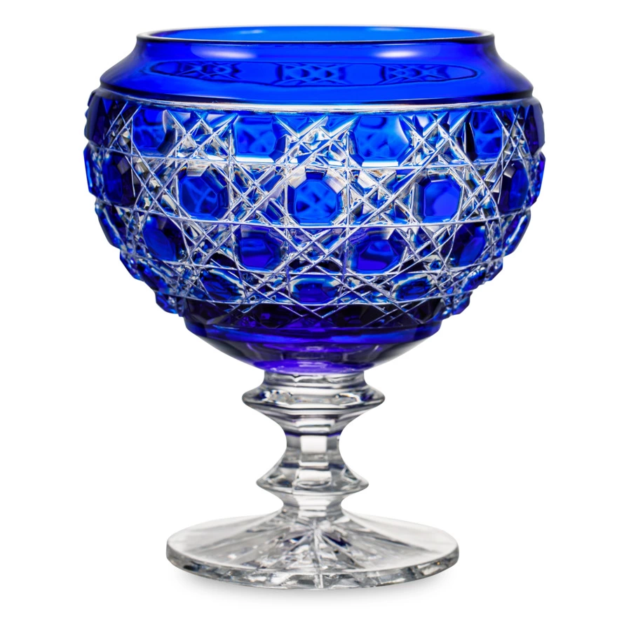 Ваза для конфет с крышкой ГХЗ Любава 29,1 см, хрусталь, синяя