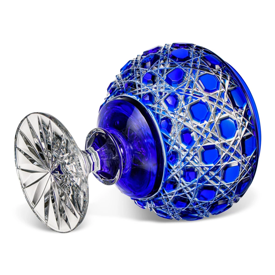 Ваза для конфет с крышкой ГХЗ Любава 29,1 см, хрусталь, синяя