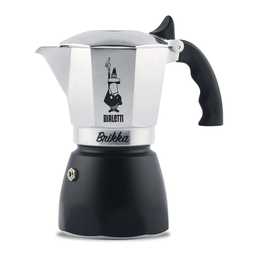 Кофеварка гейзерная на 2 чашки Bialetti BRIKKA 2020 90 мл, черный