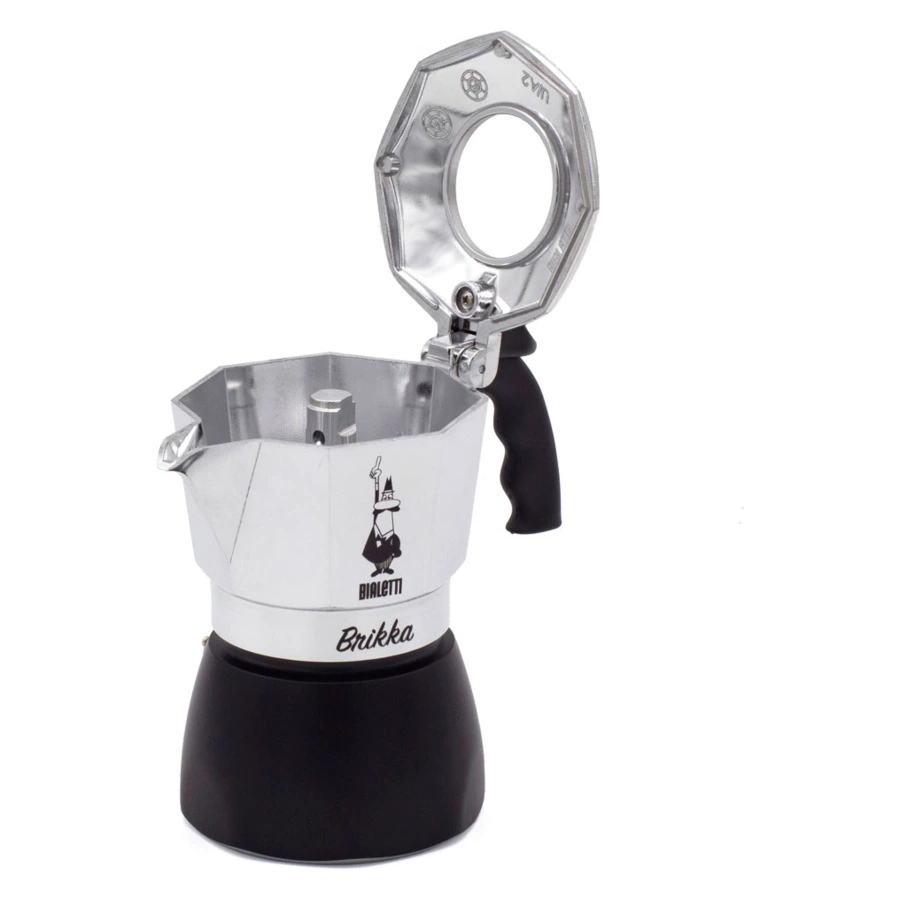 Кофеварка гейзерная на 2 чашки Bialetti BRIKKA 2020 90 мл, черный