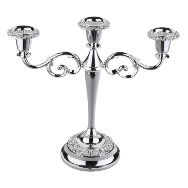 Канделябр трехрожковый Queen Anne 25 см, сталь, посеребрение