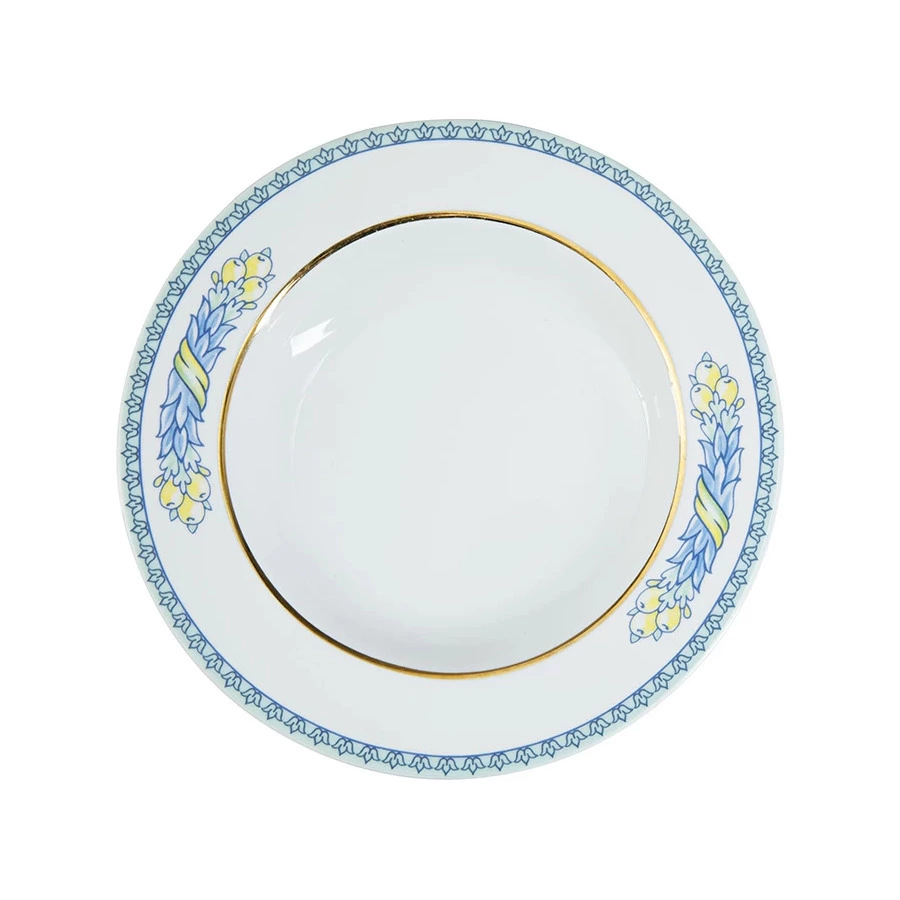Тарелка глубокая ИФЗ Европейская Высоцкая Azzurro 22,5 см, фарфор твердый