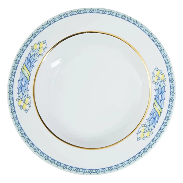 Тарелка глубокая ИФЗ Европейская Высоцкая Azzurro 22,5 см, фарфор твердый