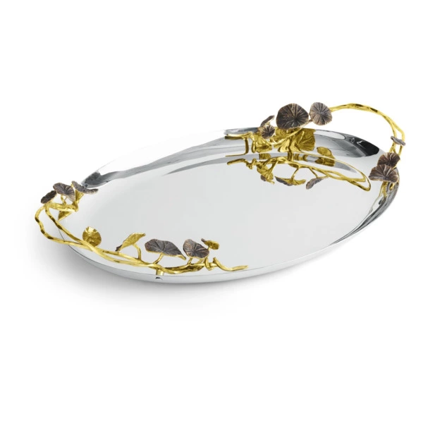 Поднос овальный Michael Aram Сад Моне 48,5 см, сталь нержавеющая