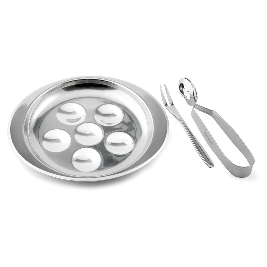 Набор для сервировки улиток Weis 3 предмета: тарелка, щипцы, вилка, сталь нержавеющая щипцы для выпечки weis сталь нержавеющая