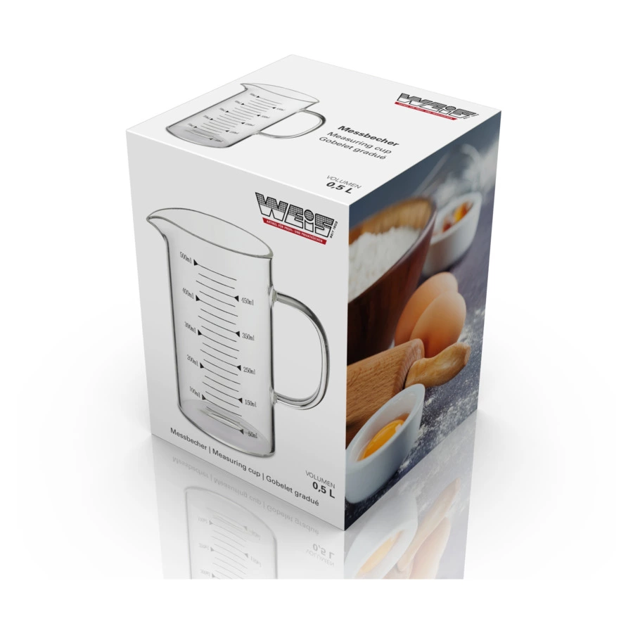 Мерный стакан Weis 500 мл, стекло, п/к