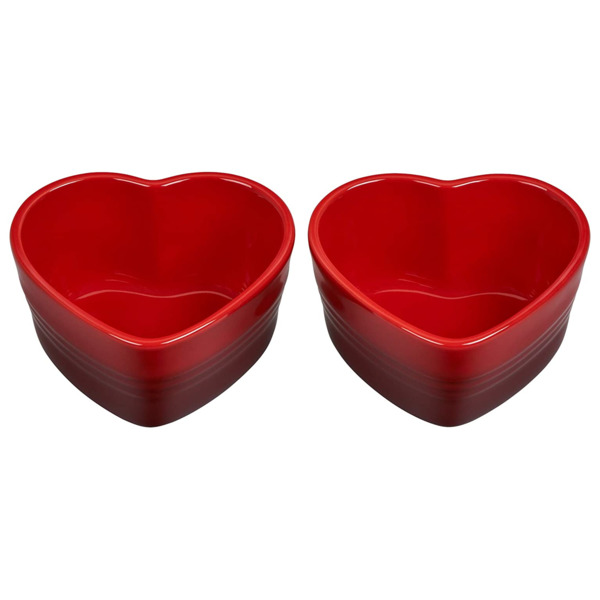Набор рамекинов Le Creuset Сердце 350мл, 2шт, красный, керамика