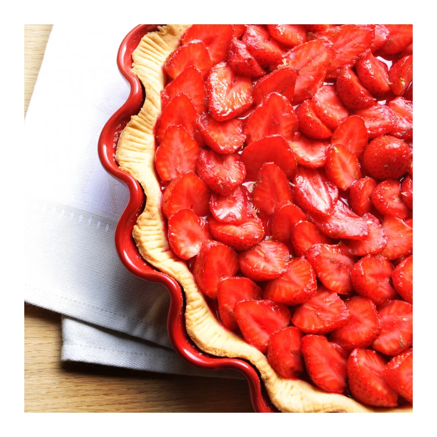 Форма для фруктового пирога Emile Henry Д32,5х4,5см, гранат, керамика жаропрочная