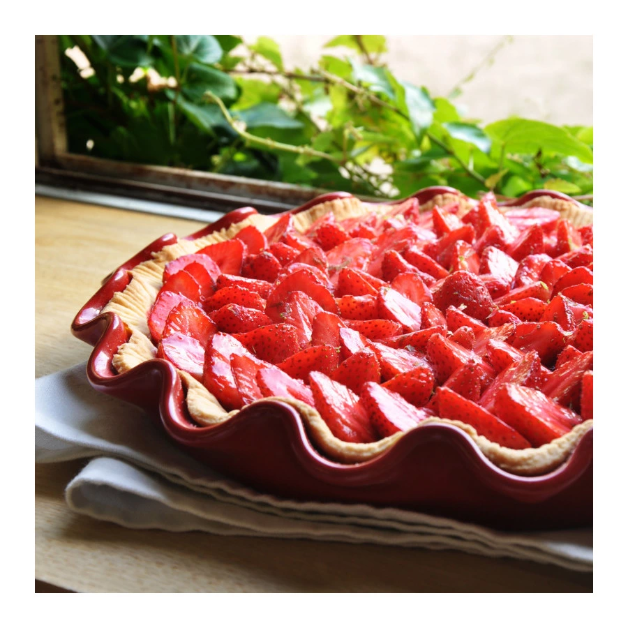 Форма для фруктового пирога Emile Henry Д32,5х4,5см, гранат, керамика жаропрочная