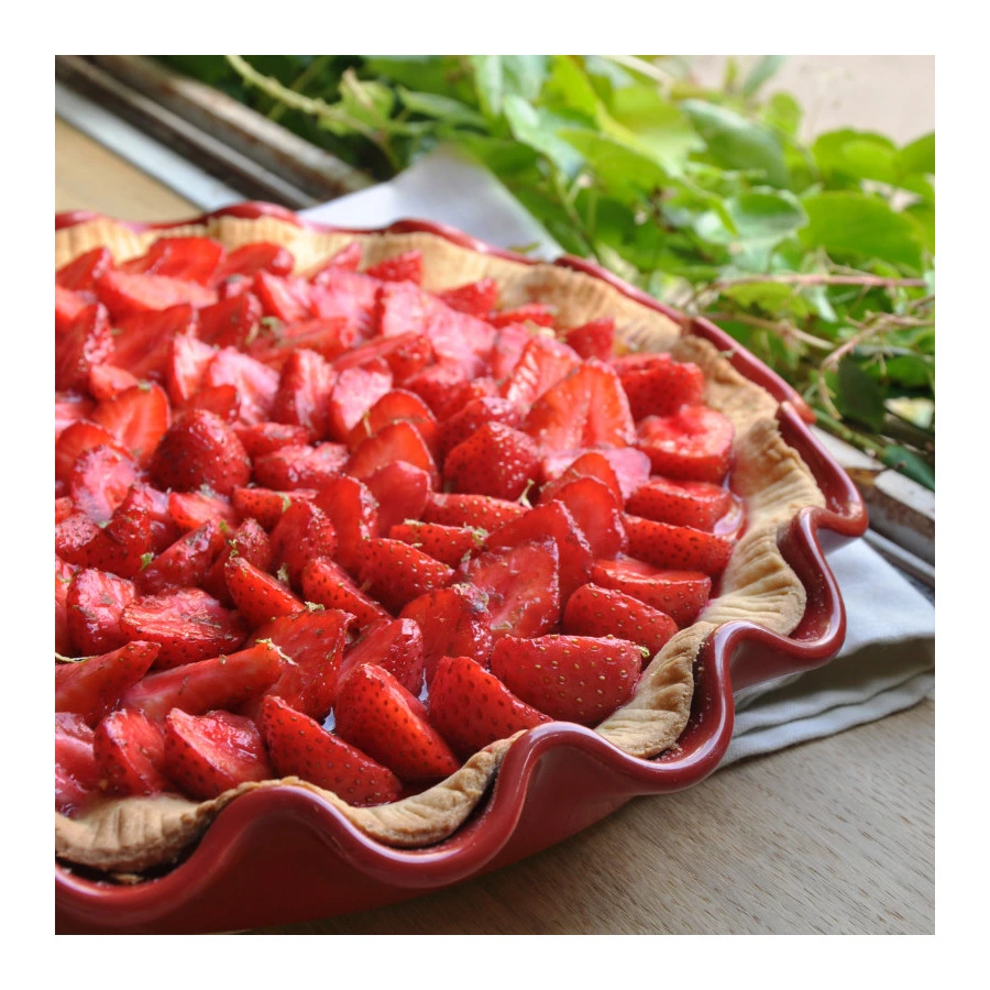 Форма для фруктового пирога Emile Henry Д32,5х4,5см, гранат, керамика жаропрочная