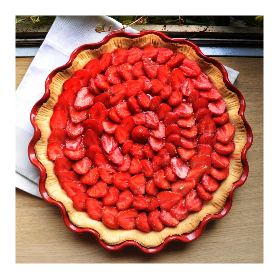 Форма для фруктового пирога Emile Henry Д32,5х4,5см, гранат, керамика жаропрочная