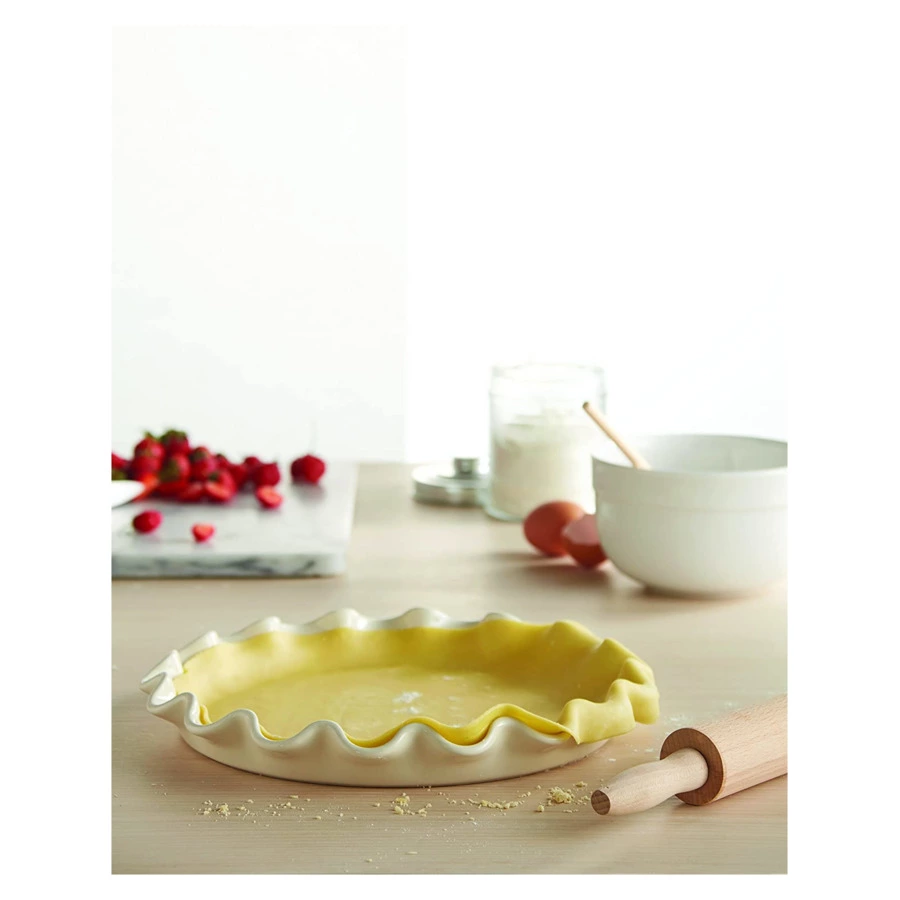 Форма для фруктового пирога Emile Henry Д32,5х4,5см, крем, керамика жаропрочная