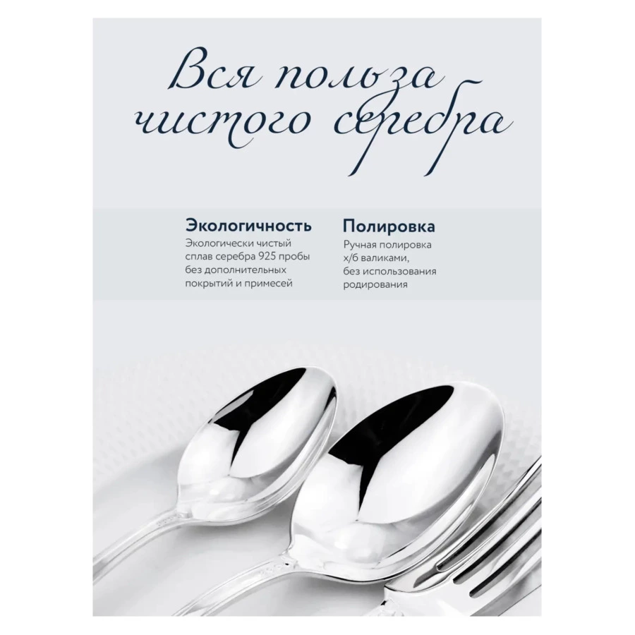 Набор ложек кофейных в футляре АргентА Classic Престиж 84,77 г, 6 шт, серебро 925