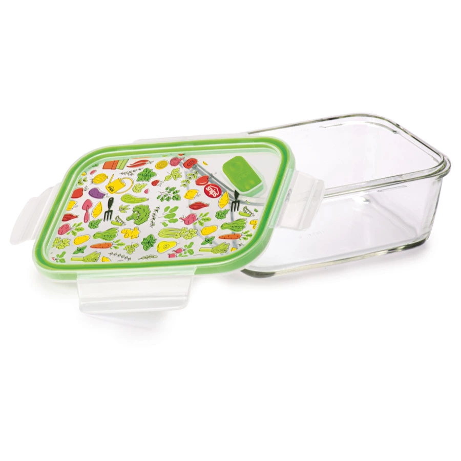 Контейнер прямоугольный SNIPS 800 мл, 13,5х18х7,5 см, для СВЧ и заморозки, стекло, зеленый