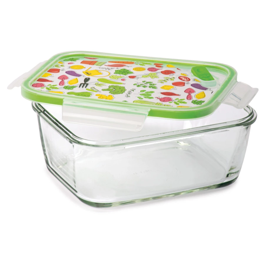 Контейнер прямоугольный SNIPS 1,5 л, 16,5х21х8,8 см, для СВЧ и заморозки, стекло, зеленый