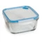 Контейнер квадратный SNIPS 1,4 л, 18х18х8,5 см, для СВЧ и заморозки, стекло, синий