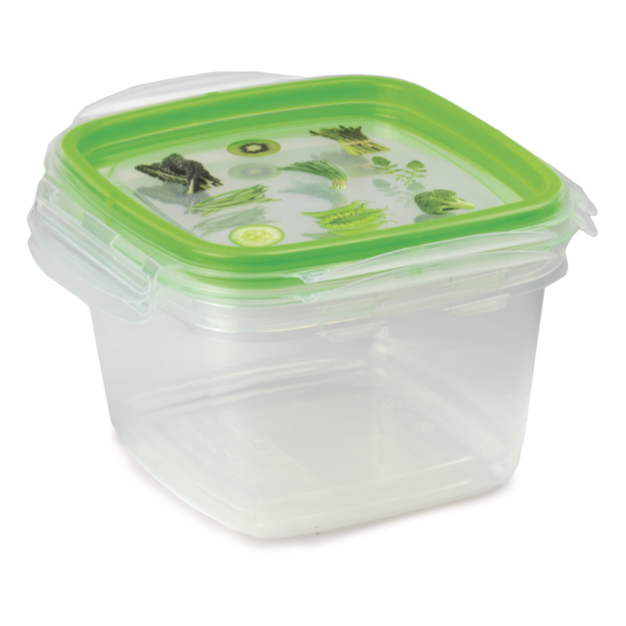 Набор контейнеров квадратных SNIPS 1 л, 2 шт, для СВЧ и заморозки, зеленый, пластик набор контейнеров для пищевых продуктов 0 75 0 75 л пластик цвет прозрачный