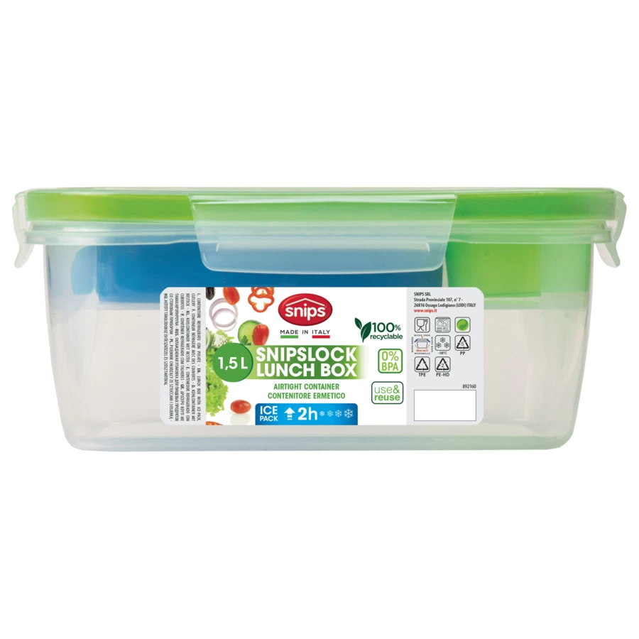 Ланч-бокс с охладителем SNIPS Jungle 1,5 л, пластик, зеленый