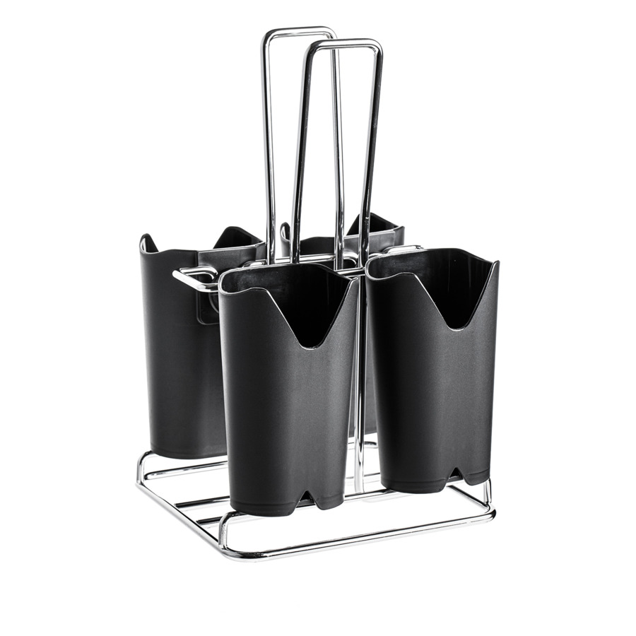 Подставка для столовых приборов Prodyne 4 отсека, пластик, металл набор столовых приборов daswerk набор силиконовых кухонных принадлежностей