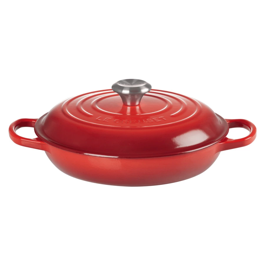 Кастрюля низкая Le Creuset d26см h35,2см, вишневый, чугун