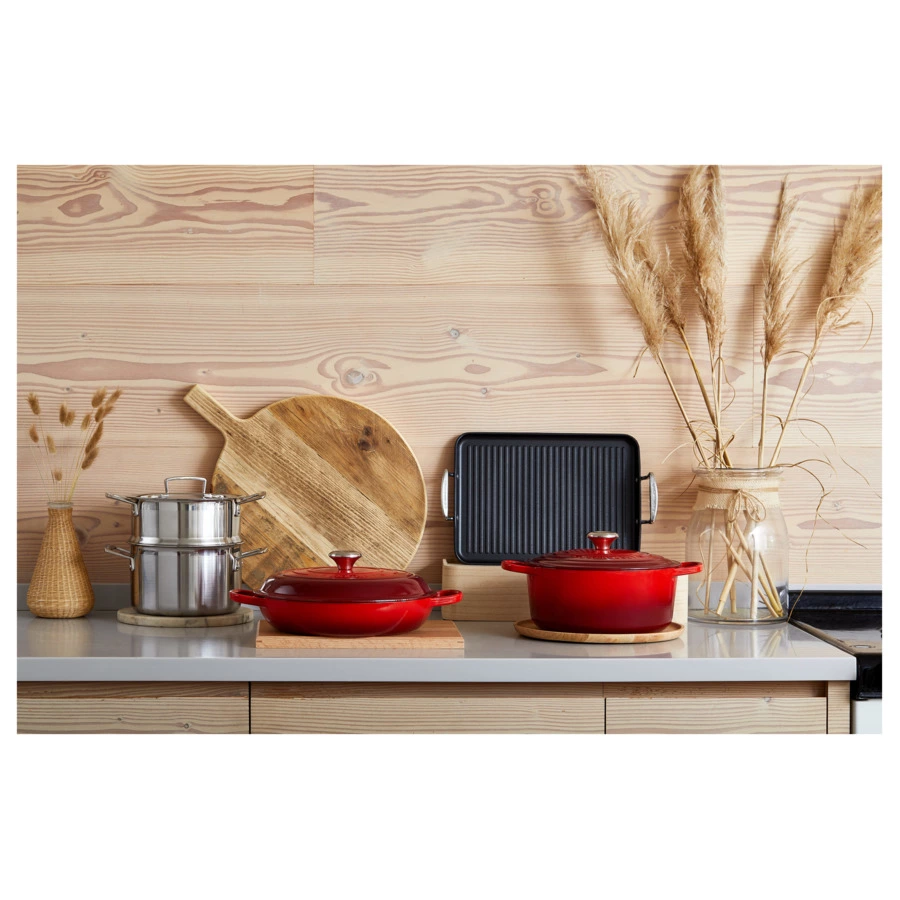 Кастрюля низкая Le Creuset d26см h35,2см, вишневый, чугун