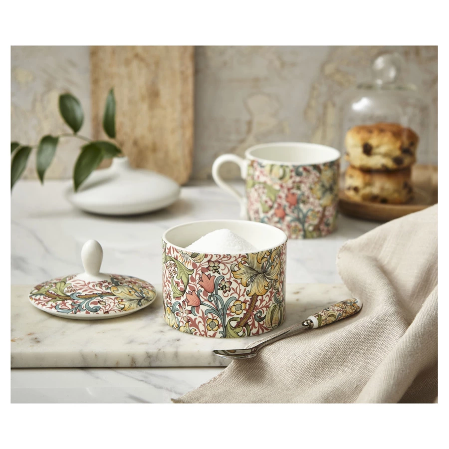 Сахарница Spode Моррис и Ко Золотая лилия 280 мл, фарфор, п/к