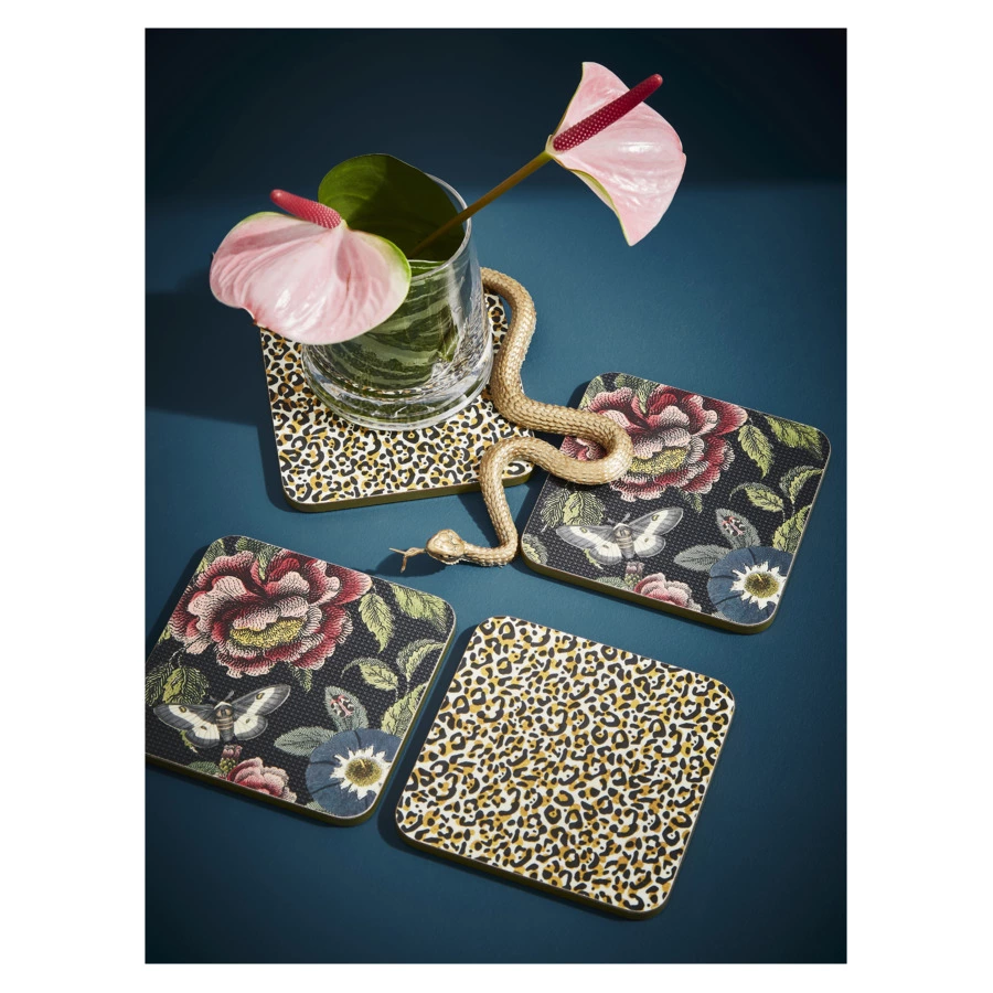 Набор подставок под бокалы Spode Диковинные создания 10x10 см, 4 шт, пробка, п/к