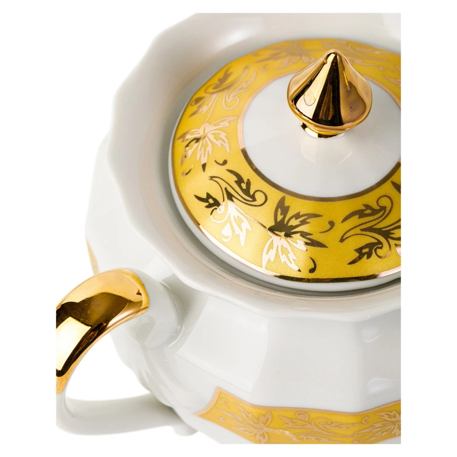 Сервиз чайный Франц Гарднер в Вербилках Центория золотая на 6 персон 15 предметов, фарфор, п/к