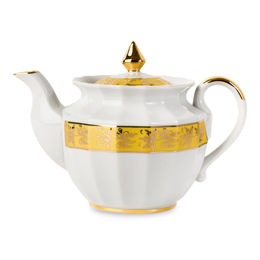 Сервиз чайный Франц Гарднер в Вербилках Центория золотая на 6 персон 15 предметов, фарфор, п/к