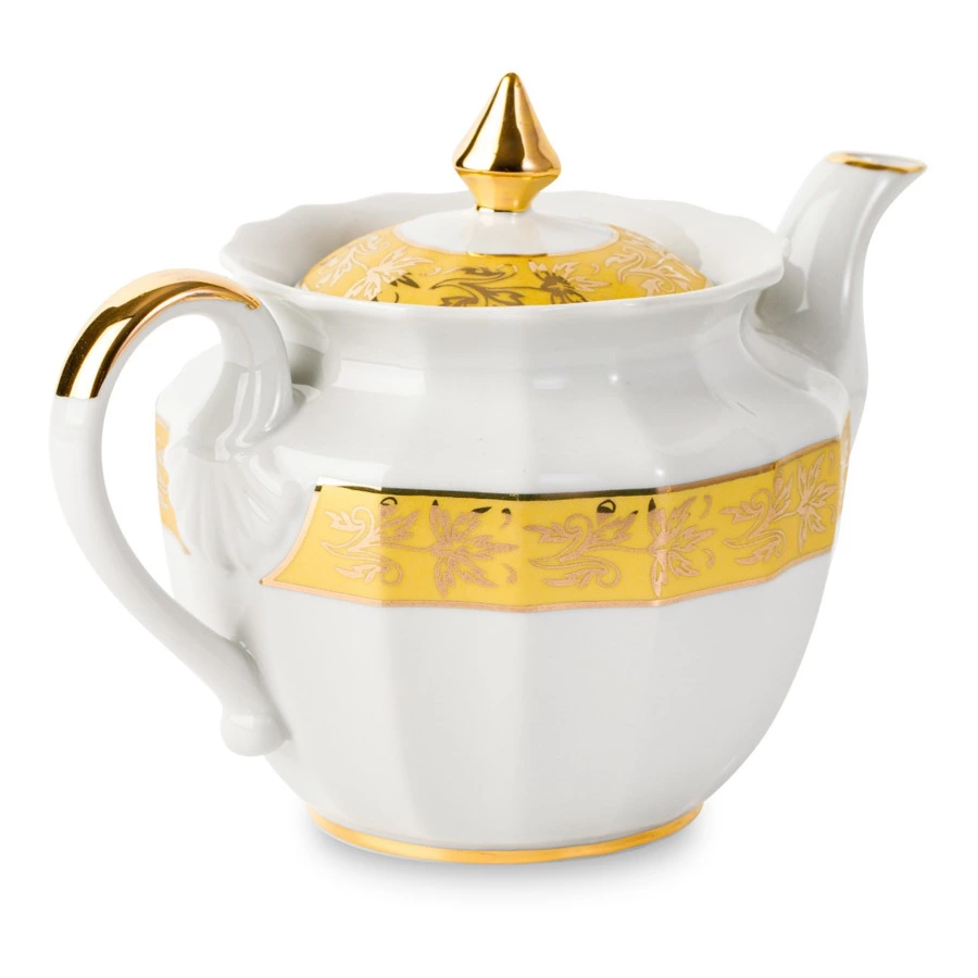 Сервиз чайный Франц Гарднер в Вербилках Центория золотая на 6 персон 15 предметов, фарфор, п/к