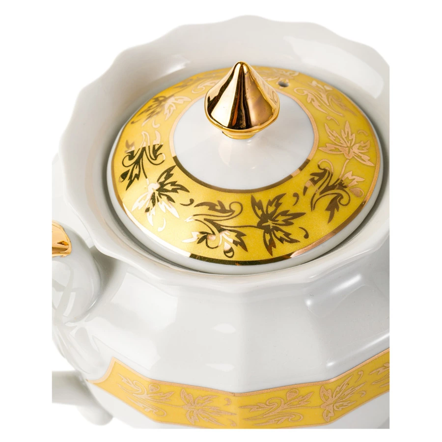 Сервиз чайный Франц Гарднер в Вербилках Центория золотая на 6 персон 15 предметов, фарфор, п/к